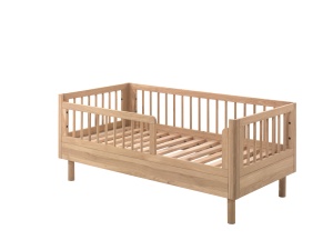 Set Complet Mobilier Cameră Copii Forrest Oak, din Lemn Masiv de Stejar, Natur: Pat Junior (70x140 cm), Comodă cu 3 Sertare și Dulap cu 2 Uși – Vipack - Img 12