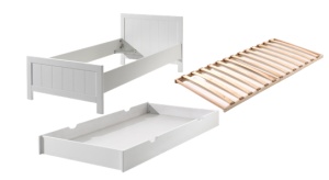 Set Mobilier Cameră Copii ERIK: Pat 90x200 cm și Sertar Pat, Alb – Vipack - Img 4
