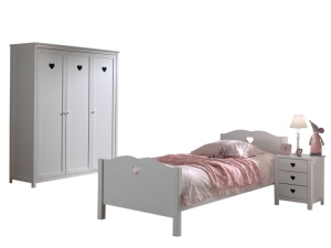 Set Mobilier Copii AMORI, 3 Piese, Alb, Stil Romantic – Vipack - Img 2