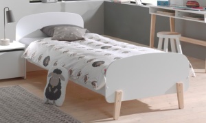 Set Mobilier Kiddy pentru Camera Copii – Pat 90x200 cm și Noptieră – Alb – Vipack - Img 2