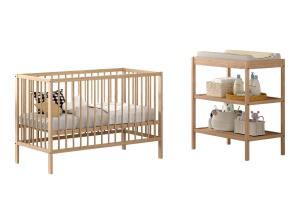 Set Pat bebeluși DINO 60x120 cm și Masă de înfășat DINO, natur – Vipack - Img 3