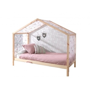 Set Pat Căsuță, cu Perdea Fluturi, Natur, 90 x 200 cm, Pin Masiv – Dallas – Vipack - Img 2
