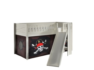 Set SCOTT este format din Pat copiiul de dormit înalt cu tobogan și perdeaua de joacă CARIBIAN PIRATES. - Img 1
