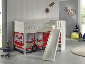 Set SCOTT este format din vagonul de dormit înalt cu tobogan și cortina de joacă FIRE TRUCK. - Img 2