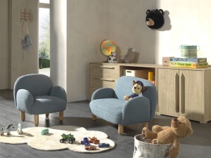 This ROCKY combination in blue consists of a single mini sofa and a double mini sofa. - Img 2