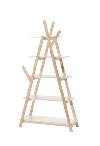 Bibliotecă pentru copii Tipi albă din MDF și pin masiv – colecția Kiddy – Vipack - Img 2