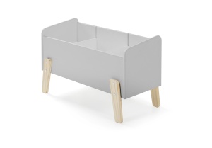 Cutie pentru Jucării Kiddy, cu 3 Compartimente și Picioare din Pin Masiv, Gri Rece – Vipack - Img 2
