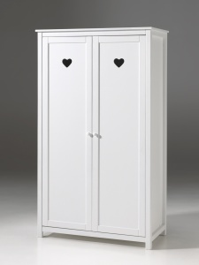 Dulap AMORI cu 2 Uși, Alb, Stil Romantic – Vipack - Img 1