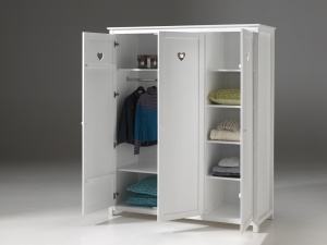 Dulap AMORI cu 3 Uși, Alb, Stil Romantic – Vipack - Img 5