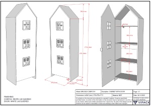 Dulap pentru Copii Căsuță, Alb, (MDF) – CASAMI – Vipack - Img 3