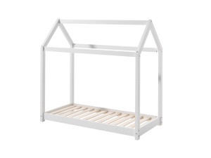 Pat Căsuță Copii CABANE, Alb, 70 x 140 cm (Pin Masiv) – CABANE – Vipack - Img 2