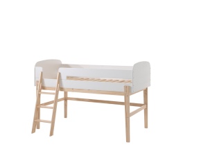 Pat Supraetajat Kiddy (Mid Sleeper) 90x200 cm, pentru Camera Copii, Alb – Vipack - Img 4