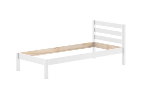Pat suprapus alb pentru copii PINO, 90 x 200 cm, cu pat de o persoană 90 x 200 cm dedesubt, din pin scandinav – Vipack - Img 4