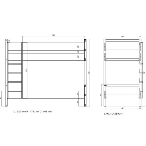 Pat Suprapus Lara 90x200 cm, pentru Copii/Tineri, Alb – Vipack - Img 3
