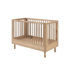 Pătuț Bebelus Forrest Oak, 60 x 120 cm, din Lemn Masiv de Stejar, Natur – Vipack - Img 2