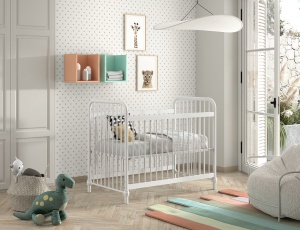 Pătuț Bebeluși BRONXX, Alb Mat, 60 x 120 cm (Metal) – BRONXX – Vipack - Img 5