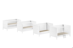 Pătuț Transformabil EVA 70x140 cm, pentru Copii, Alb – Vipack - Img 5
