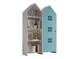 Set 2 Dulapuri pentru Copii Căsuță, Albastru și Alb, (MDF) – CASAMI BRUGES – Vipack - Img 2