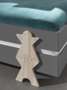 Set 3 paturi stivuibile pentru copii MODULO, gri, din MDF și pin masiv, cu somiere cu lamele incluse – Vipack - Img 7