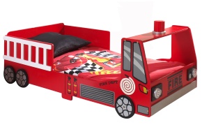 Set Cameră Pompieri Auto pentru Copii, 2 Piese, Roșu (MDF) – Vipack - Img 2