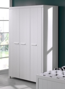 Set Complet Cameră Copii ERIK: Pătuț Transformabil 60x120 - 90x200 cm, Comodă, Masă de Înfășat și Dulap 3 Uși, Alb – Vipack - Img 3