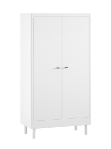 Set Complet Mobilier Cameră Bebelus Forrest Beech, din Lemn Masiv de Fag, Alb: Pătuț (70x140 cm), Masă de Înfășat cu Suport și Dulap cu 2 Uși – Vipack - Img 12
