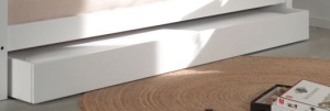 Set Complet: Pat Supraetajat Forrest Beech pentru Camera Copii, 90x200 cm, cu Sertar Pat și Barieră de Siguranță, din Lemn Masiv de Fag, Alb – Vipack - Img 2