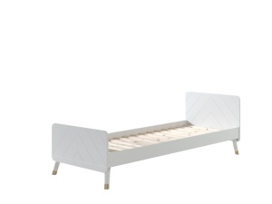 Set Dormitor Complet pentru Copii, 4 Piese, 90x200 cm, Alb Satinat (Pin Masiv și MDF) – Billy – Vipack - Img 4