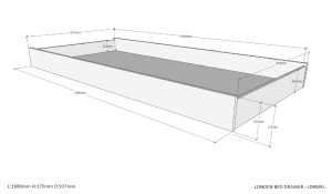 Set LONDON format dintr-un Pat copii (90x200) cu sertar, noptieră și Dulap camera copii cu 2 uși. - Img 11