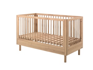 Set Mobilier Cameră Bebelus Forrest Oak, din Lemn Masiv de Stejar, Natur: Pătuț Convertibil (70x140 cm), Masă de Înfășat și Suport – Vipack - Img 8