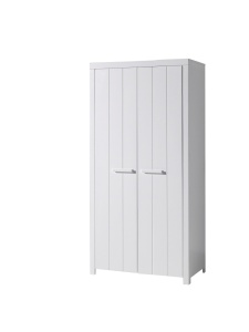 Set Mobilier Cameră Copii ERIK: Pat 90x200 cm, Dulap 2 Uși, Birou, Noptieră și Sertar, Alb – Vipack - Img 11