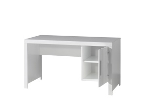 Set Mobilier Cameră Copii ERIK: Pat 90x200 cm, Dulap 2 Uși, Birou, Bibliotecă și Noptieră, Alb – Vipack - Img 14