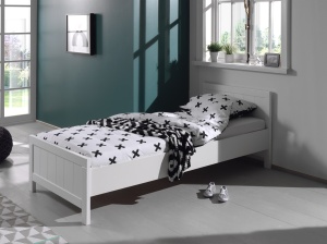 Set Mobilier Cameră Copii ERIK: Pat 90x200 cm, Dulap 3 Uși, Birou, Noptieră și Sertar, Alb – Vipack - Img 1