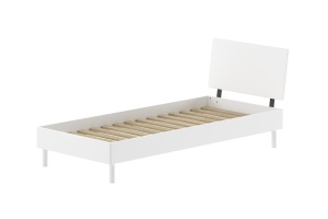 Set Mobilier Camera Copii Forrest Beech, Pat 90x200 cm, Dulap cu 3 Uși și Noptieră, din Lemn de Fag Lăcuit Alb – Vipack - Img 7