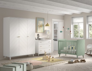 Set Mobilier Complet pentru Bebeluși, 4 Piese, Multicolor (Pin Masiv și MDF) – Billy – Vipack - Img 1