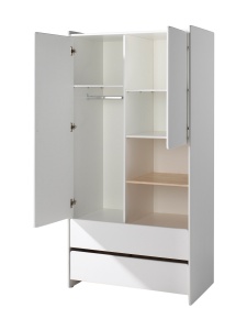 Set Mobilier Kiddy pentru Camera Copii – Pat 90x200 cm, Noptieră și Dulap 2 Uși – Alb – Vipack - Img 10