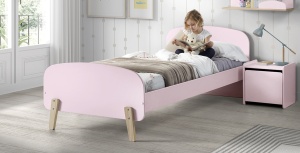 Set Mobilier Kiddy pentru Camera Copii – Pat 90x200 cm și Noptieră – Roz Pal – Vipack - Img 2