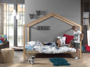 Set Pat Căsuță cu Saltea, Natur, 90 x 200 cm, Pin Masiv – Dallas – Vipack - Img 6