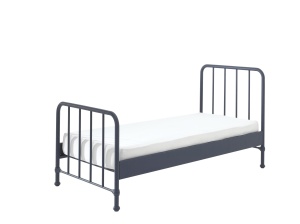 Set Pat Metalic și Noptieră, Albastru Denim, 90 x 200 cm (Metal) – BRONXX – Vipack - Img 5