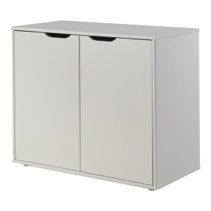 Set pat semi-supraetajat pentru copii SCOTT, alb, 90 x 200 cm, pin scandinav masiv, cu scară, birou glisant, bibliotecă, comodă cu 3 sertare și dulap cu 3 uși – Vipack - Img 6