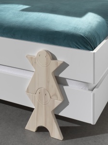 Set paturi stivuibile pentru copii MODULO, alb, din MDF și pin masiv, cu somiere cu lamele incluse – Vipack - Img 5
