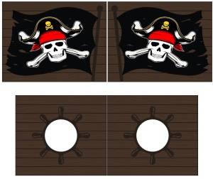 Set SCOTT este format din Pat copiiul de dormit înalt cu tobogan și perdeaua de joacă CARIBIAN PIRATES. - Img 6