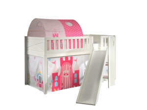 Set SCOTT este format din pătuț înalt cu tobogan, perdea de joacă PRINCESS și tunel. - Img 1