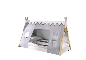 Set TIPI format dintr-un Pat copii (90 x 200 cm) și un set textil asortat. - Img 1