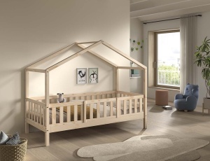 This DALLAS combination in natural consists of a house bed (90 x 200 cm) and safety rail. - Img 2