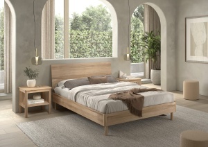 This FORREST OAK combination in oak consists of a double bed (140 x 200 cm) and 2 nightstands.