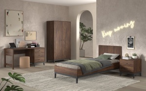 This ILYAS combination consists of a bed (90 x 200 cm), nightstand, 2-door wardrobe and desk. - Img 2