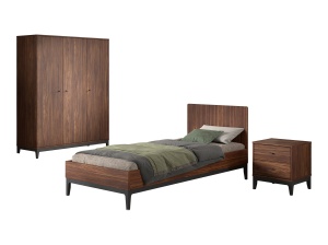 This ILYAS combination consists of a bed (90 x 200 cm), nightstand and 3-door wardrobe.