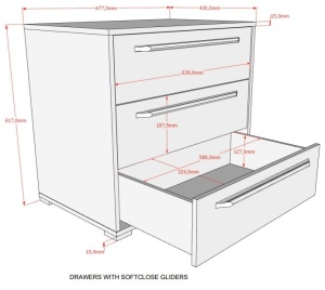 This SAM combination in oak consists of a bookcase, a 2-door chest of drawers and a 3-drawer chest of drawers. - Img 2