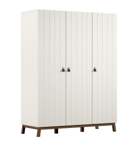 This SEZANE combination in clay consists of a bed (90 x 200 cm), a bedside table, a 3-door wardrobe and a dresser with 3 drawers. - Img 3